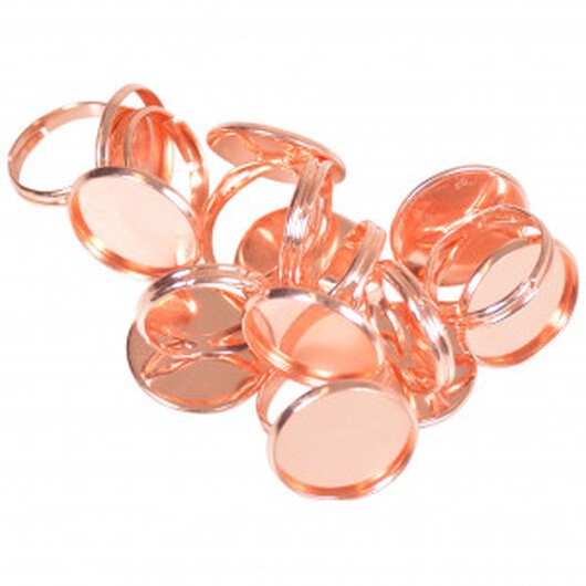 Infinity Hearts Fingerring DIY Järn Roséguld 18mm - 10 st.