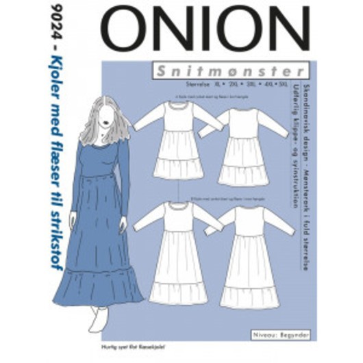 ONION Snittmönster Plus 9024 Klänning med volanger Str. XL-5XL
