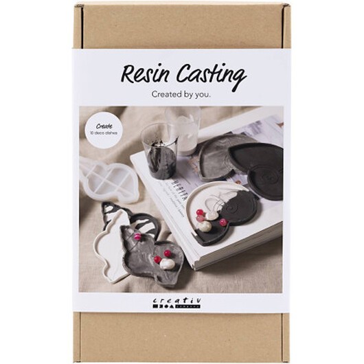 DIY Kit Resin Moulding, Konkylie, svart, vit, 1 frp.