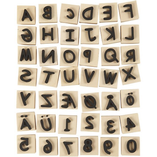 Skumstämplar, stl. 3x3 cm, tjocklek 13 mm, 42 st./ 1 förp.