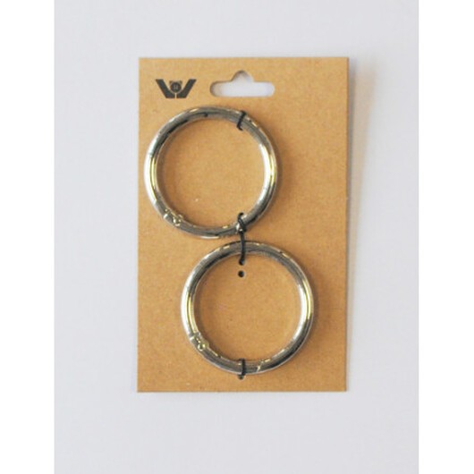 Karbinhake Ring 38mm Silver - 2 st.
