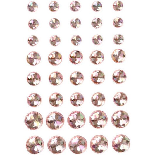 Strassstenar, storlek 6+8+10 mm, rosa, 40 st / 1 frp.