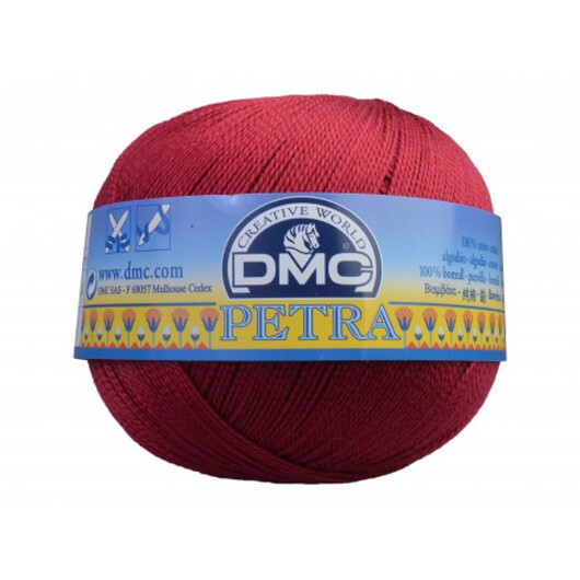 DMC Petra nr. 3 Virkgarn Unicolor 5815 Vinröd