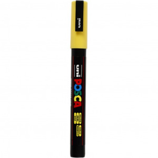 Uni Posca Marker, spets: 0,9-1,3 mm, PC-3M, 1 st., yellow