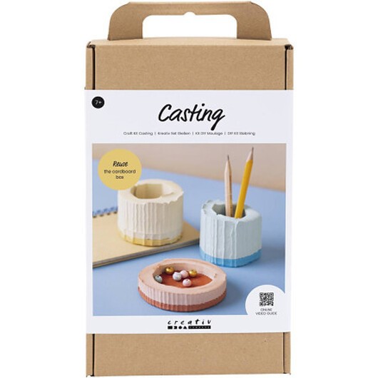 DIY Kit Gjutning, Behållare, blå, röd, ljusgul, 1 förp.