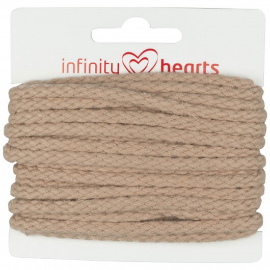 Infinity Hearts Anoraksnöre Bomull rund 5mm 820 Beige - 5m