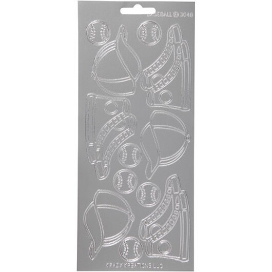 Stickers, sport, ark 10x23 cm, silver, 1 ark