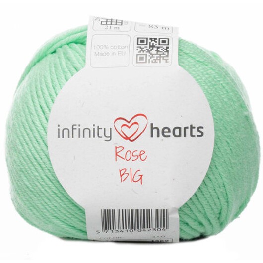 Infinity Hearts Rose Big Garn 140 Mintgrön