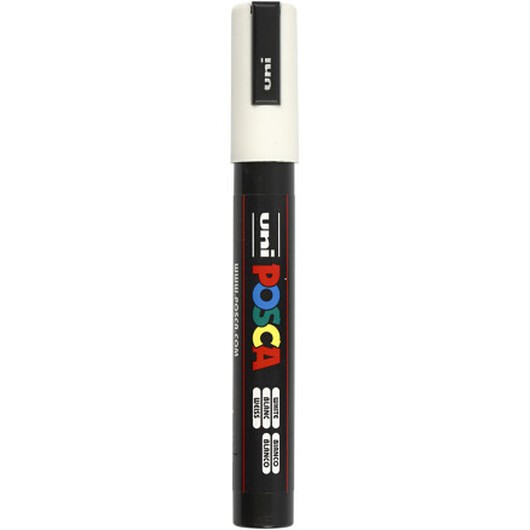 Posca Marker , nr. PC-5M, spets 2,5 mm, Medium, vit, 1 st.