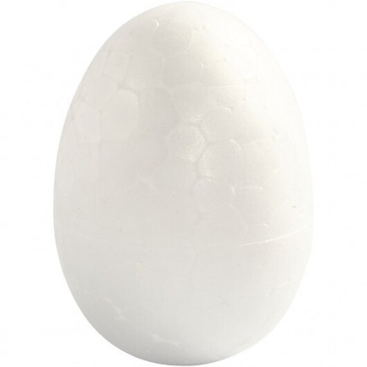 Ägg, H: 4,8 cm, vit, Frigolit, 10 st.