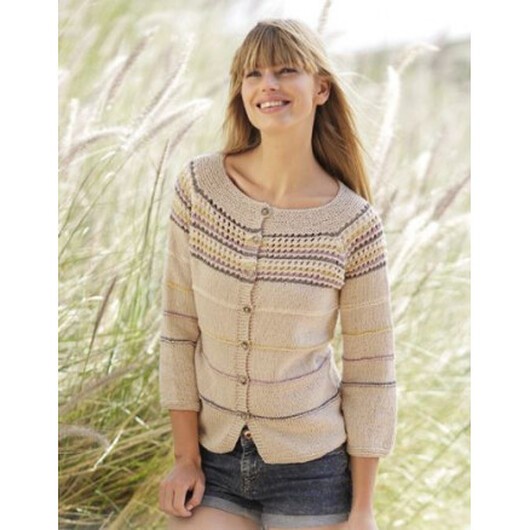 Freja Cardigan by DROPS Design - Jacka Stick-mönster strl. S - XXXL