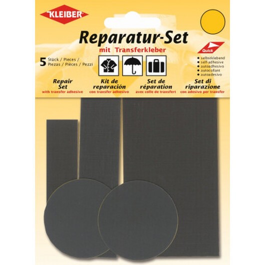 Kleiber Självhäftande reparationssats Polyamid Grå Ass. Assorterade storlekar