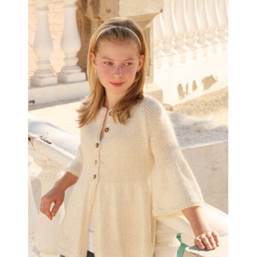 Abril by DROPS Design - Jacka Stick-mönster str. 7/8 år - 13/14 år