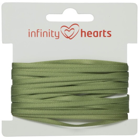 Infinity Hearts Satinband Dubbelsidigt 3mm 563 Dov Grön - 5m