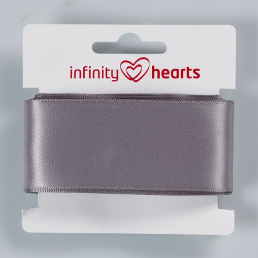 Infinity Hearts Satinband Dubbelsidigt 38mm 12 Silver - 5m