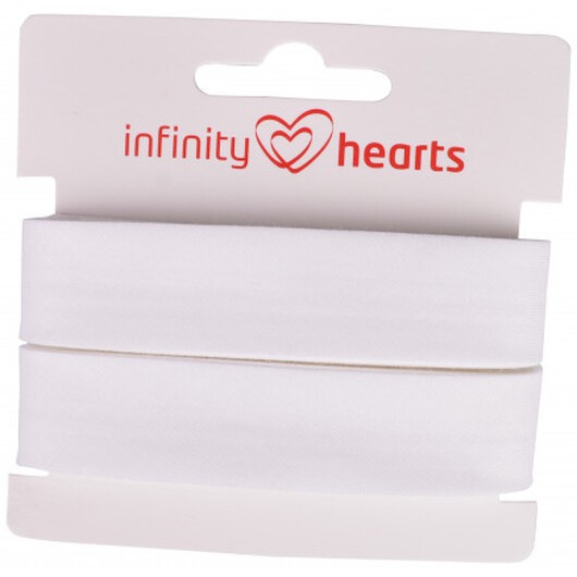 Infinity Hearts Kantband/Snedslå Bomull 40/20mm 01 Vit - 5m