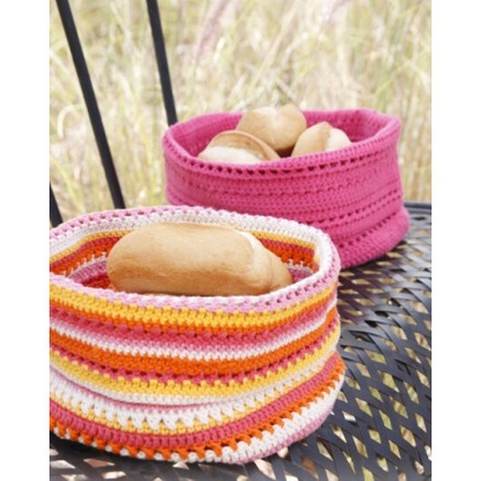 Al Fresco by DROPS Design - Randig Korg Virk-mönster 20x26 cm