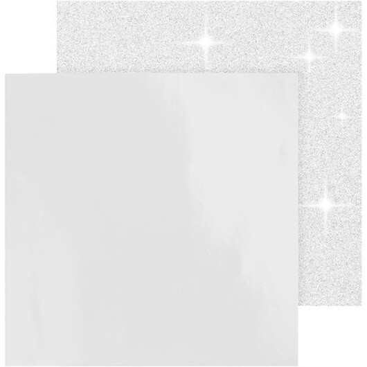 Designpapper, ark 30,5x30,5 cm, 120+128 g, vit, 2 ark/ 1 förp.