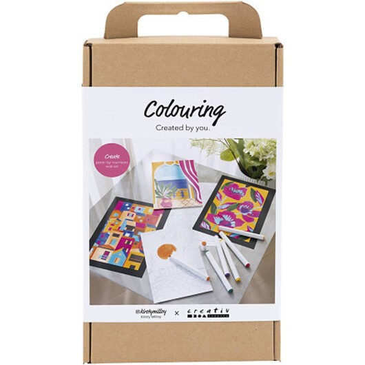 DIY Kit Färgläggning, Paint by numbers, tuschpennor, 1 frp.
