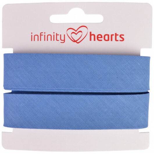 Infinity Hearts Kantband/Snedslå Bomull 40/20mm 10 Jeansblå - 5m