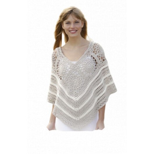 Sweet Martine by DROPS Design - Poncho med Mormorsrutor Virk-mönster s - XX-Large