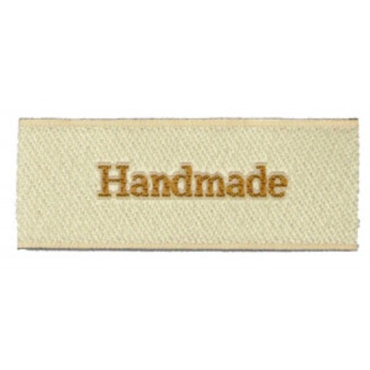 Label Handmade Sandfärgad