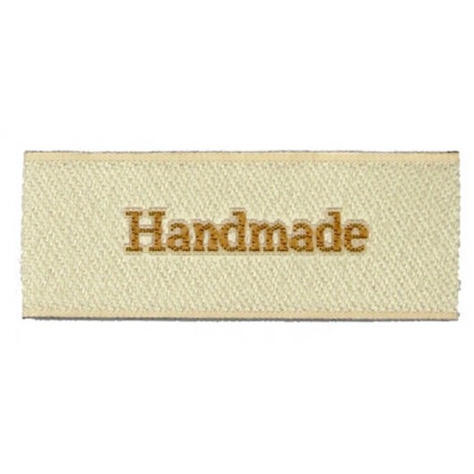 Label Handmade Sandfärgad