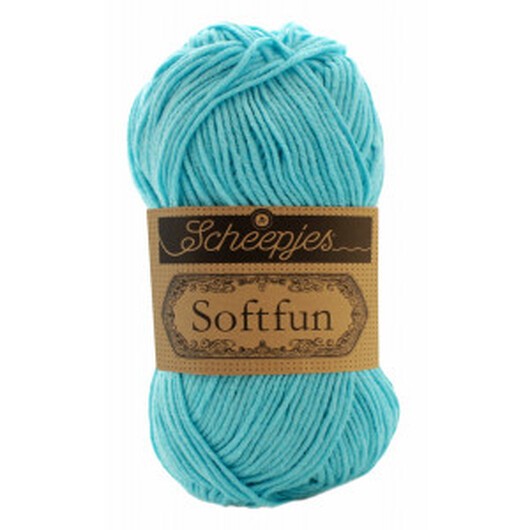 Scheepjes Softfun Garn Unicolor 2603 Ljus Turkos