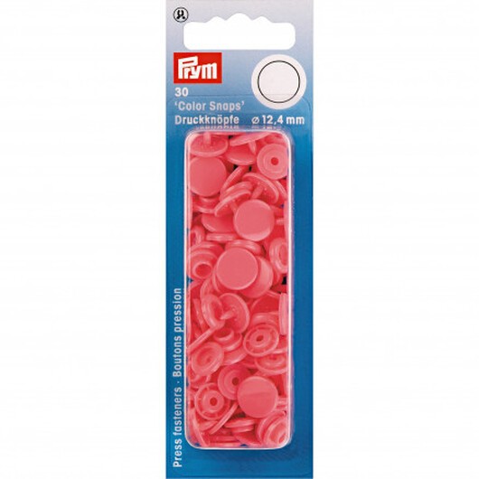 Prym Color Snaps Tryckknappar Plast Rund Hallon 12,4mm - 30 st.