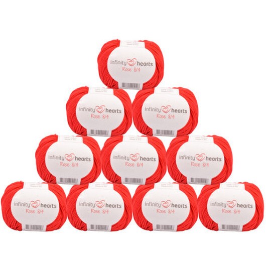Infinity Hearts Rose 8/4 Garnpaket Unicolor 19 Röd- 10 st.