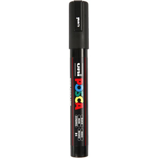 Posca Marker , nr. PC-5M, spets 2,5 mm, Medium, svart, 1 st.
