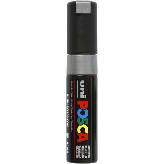 Posca Marker , nr. PC-8K, spets 8 mm, Broad, silver, 1 st.