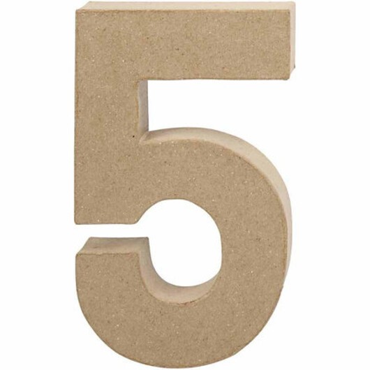 Siffror, 5, H: 19,7 cm, B: 11,5 cm, tjocklek 2,6 cm, 1 st.