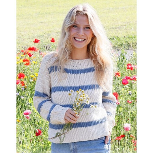 Sea Bird Sweater by DROPS Design - Tröja Stickmönster str. S - XXXL