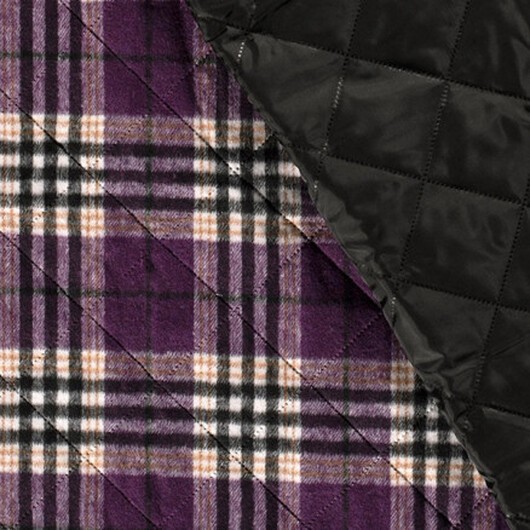 Jacquard Quiltat Tyg 145cm 045 - Lila med rutor