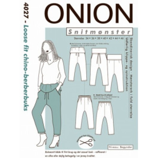 ONION Snittmönster 4027 Loose Fit Chinobyxor Str. 34-48