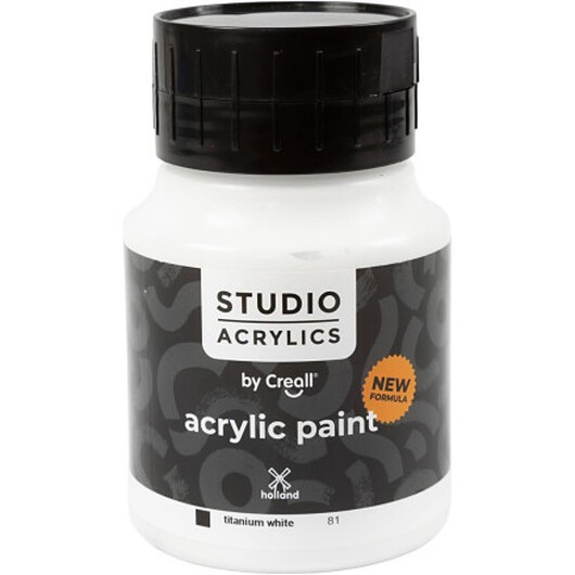Creall Studio Akrylfärg, täckande, white (81), 500 ml/ 1 flaska