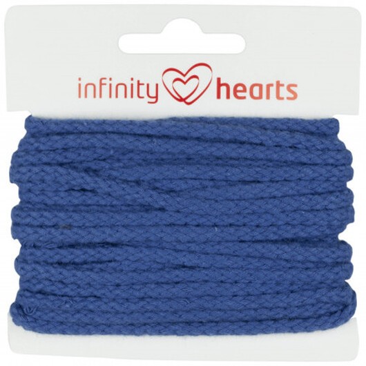 Infinity Hearts Anoraksnöre Bomull rund 3mm 650 Blå - 5m