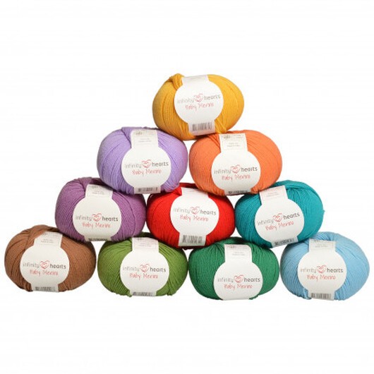 Infinity Hearts Baby Merino Garnpaket 06 Starka färger - 10 st