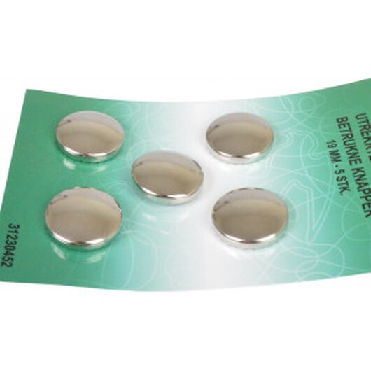 Ãverdragsknappar 19mm - 5 st