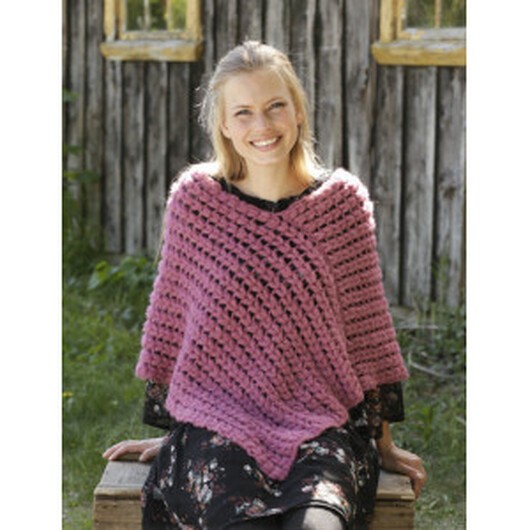 Â Malina by DROPS Design - Virkmönster poncho str. S - XXXL - XX-Large/XXX-Large