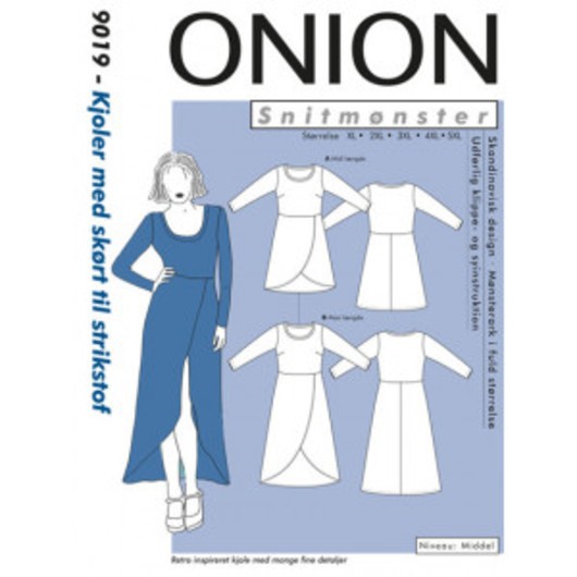 ONION Snittmönster Plus 9019 Klänning med retroinspirerad kjoldel Str.
