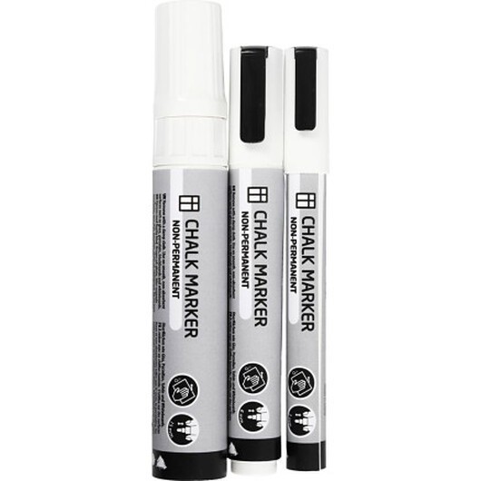 Krittuschpennor, spets 3+6+15 mm, vit, 3 st./ 1 förp.