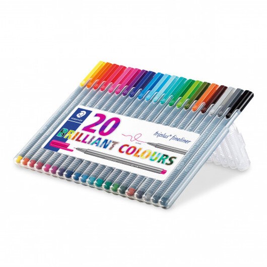 Staedtler Triplus Fineliner Tuschpennor Ass. färger 0,3mm - 20 st.