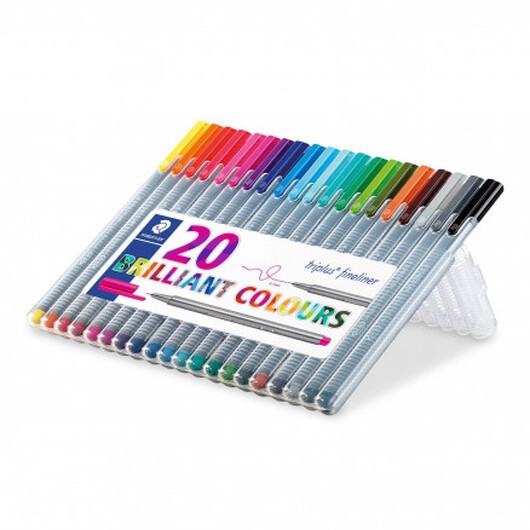 Staedtler Triplus Fineliner Vässare/Tusch Ass. färger 0,3mm - 20 st.