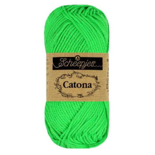 Scheepjes Catona Garn Unicolor 602 Neon Grön