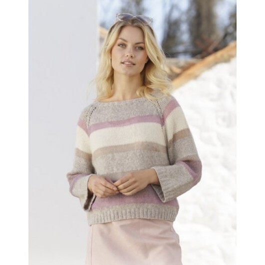 Rose Water by DROPS Design - Tröja Stickmönster str. S - XXXL