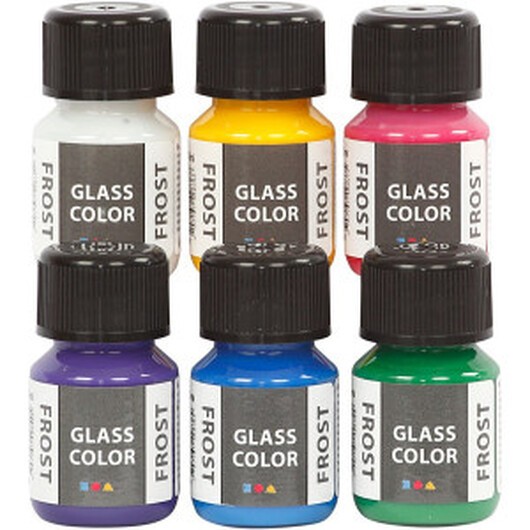 Glass Color Frost, ass. färger, 6x30 ml/ 1 förp.