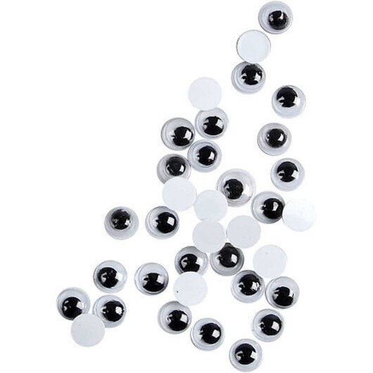 Rörliga ögon, utan häftämne, diam. 6 mm, 1000 frp. / 1 pk.