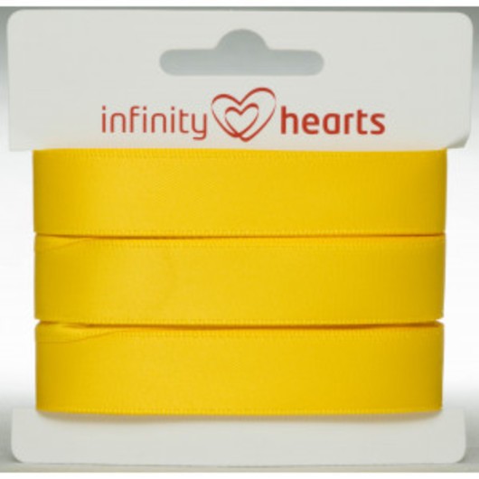Infinity Hearts Satinband Dubbelsidigt 15mm 645 Gul - 5m